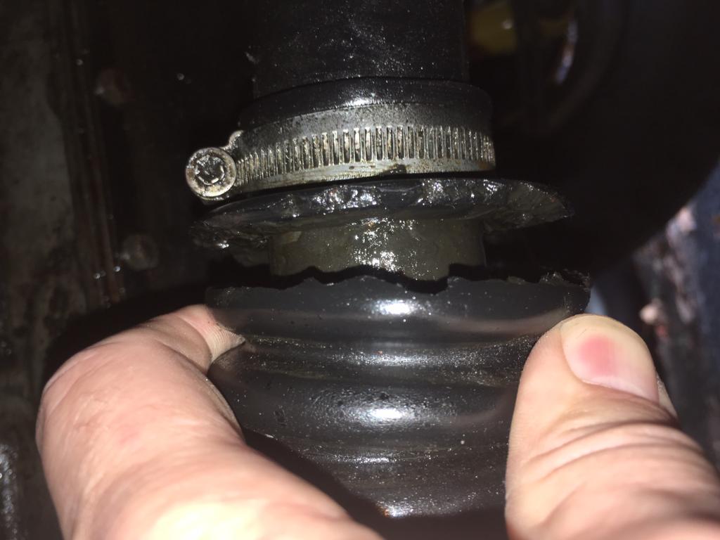 Torn front drive shaft boot